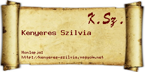 Kenyeres Szilvia névjegykártya